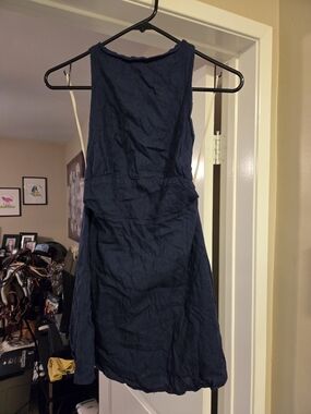 Backless Navy Casual Tank Dress